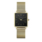 ROSEFIELD Damenuhr  Boxy Schwarz Mesh Gold eckig QBMG-Q06