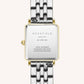ROSEFIELD Women's Watch The Boxy XS White Sunray Steel Silver Gold Duo QMWSSG-Q023