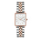 ROSEFIELD Women's Watch The Boxy XS White Sunray Steel Silver Rosegold Duo QMWSSR-Q024