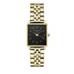ROSEFIELD Women's Watch The Boxy XS Black Steel Gold QMBG-Q025
