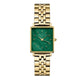 ROSEFIELD Damenuhr Boxy XS Smaragd-Grün Gold eckig BEGSG-Q050