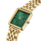 ROSEFIELD Damenuhr Boxy XS Smaragd-Grün Gold eckig BEGSG-Q050
