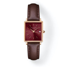 Bordeaux Dunkelbraun Leder Roségold