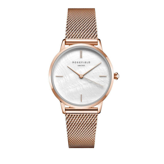 ROSEFIELD Damenuhr Pearl Edit Mesh Rosegold Perlmutt RMRMR-R09