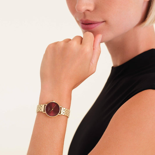 ROSEFIELD Damenuhr Small Edit Burgundy Gold  SEGSG-SE01