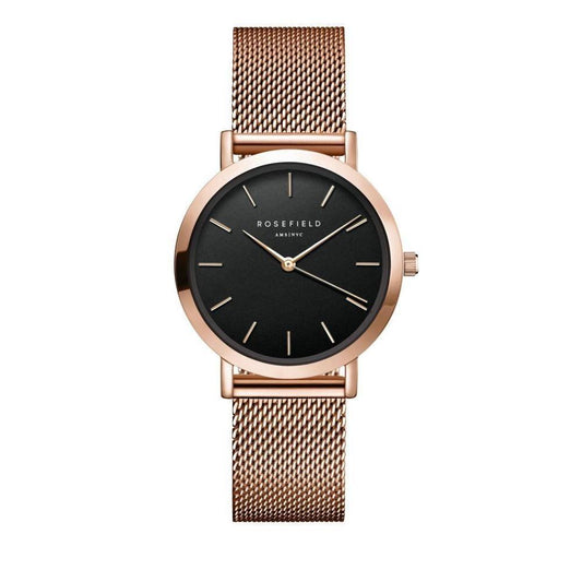 ROSEFIELD Damenuhr  Tribeca Schwarz Mesh Rosegold 33mm TBR-T59
