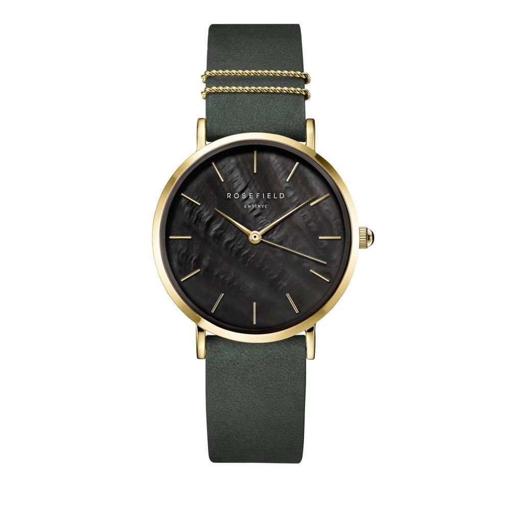 ROSEFIELD Women's Watch West Village Elephant Gray Black MOP Rose Gold