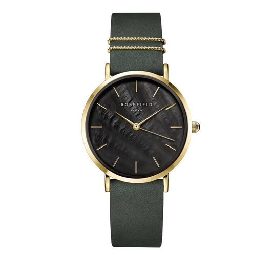 ROSEFIELD Women's Watch West Village Elephant Gray Black MOP Rose Gold