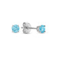 AMORETTO MILANO 925 Silber  Ohrringe 3mm Blaue Zirkonia