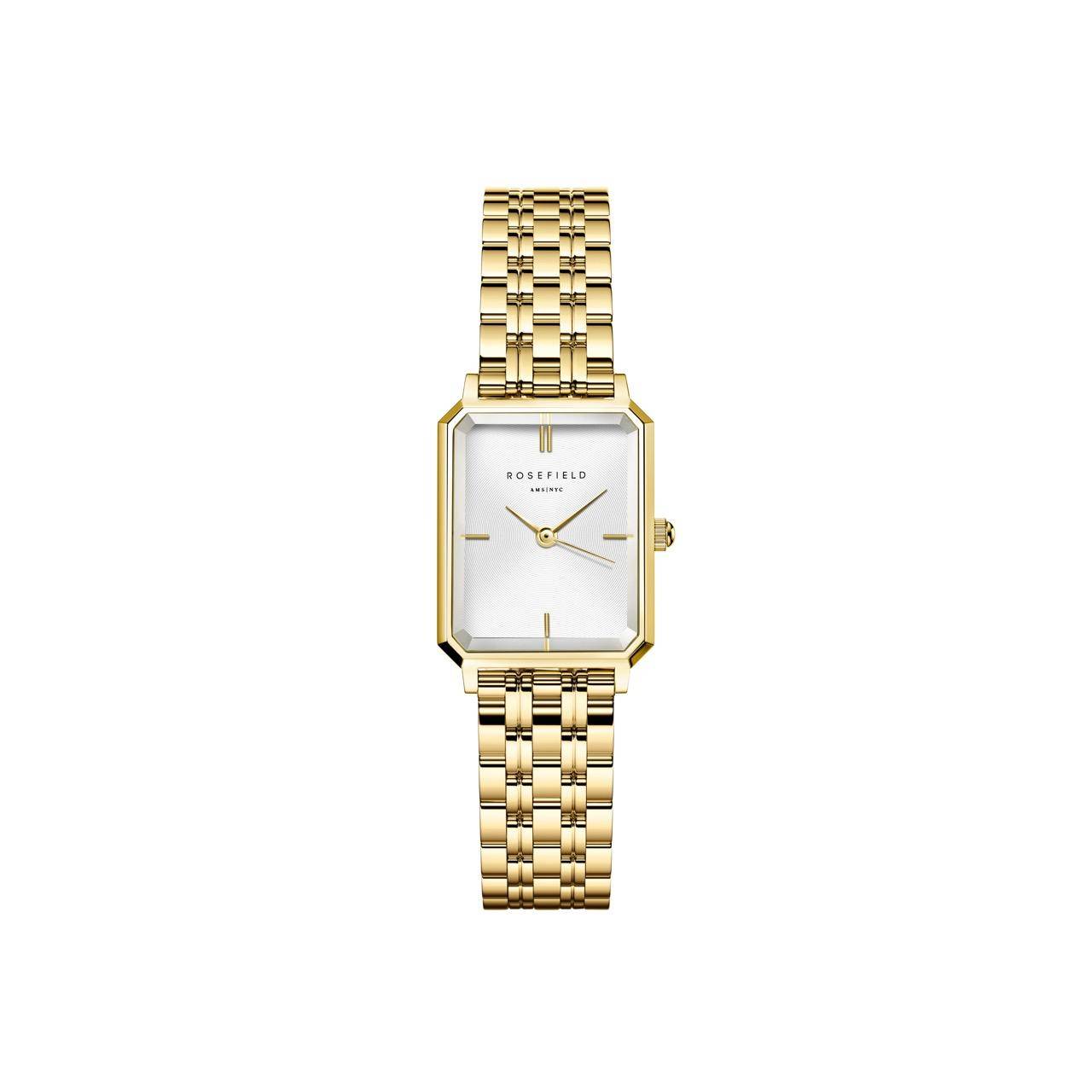 ROSEFIELD Women's Watch Octagon XS White Sunray Steel Gold OWGSG-O60