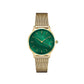 ROSEFIELD Women's Watch Pearl Edit Emerald Green Round Mesh Gold PEGMG-R10