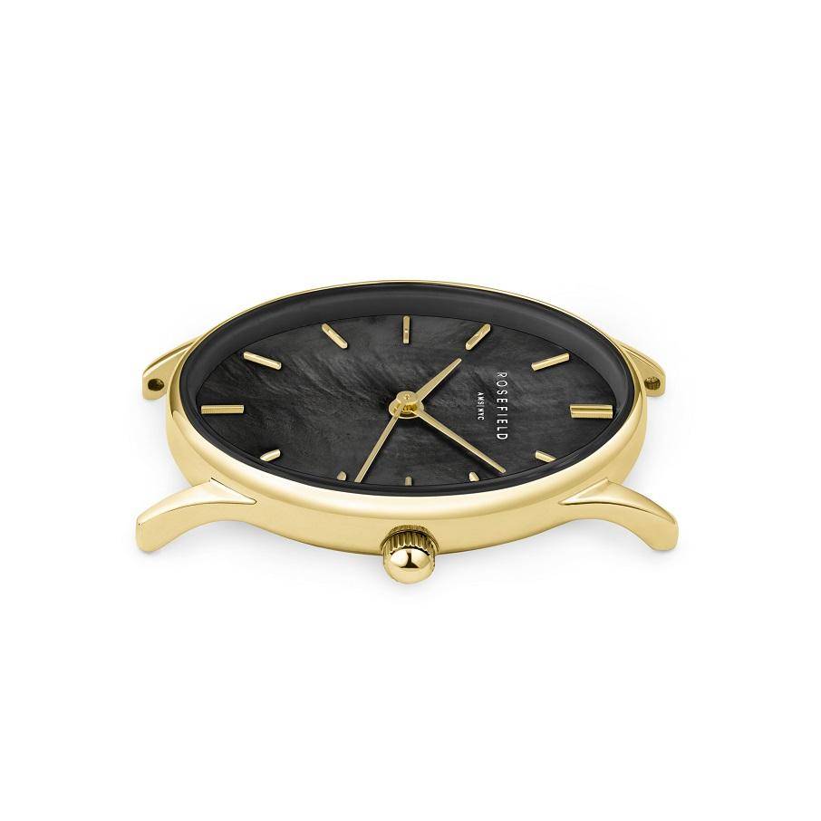 ROSEFIELD Damenuhr  Oval Schwarz Gold