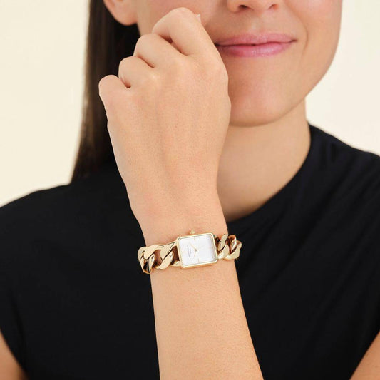 ROSEFIELD Damenuhr  STUDIO Octagon XS Kettenuhr Gold eckig SWGSG-O55