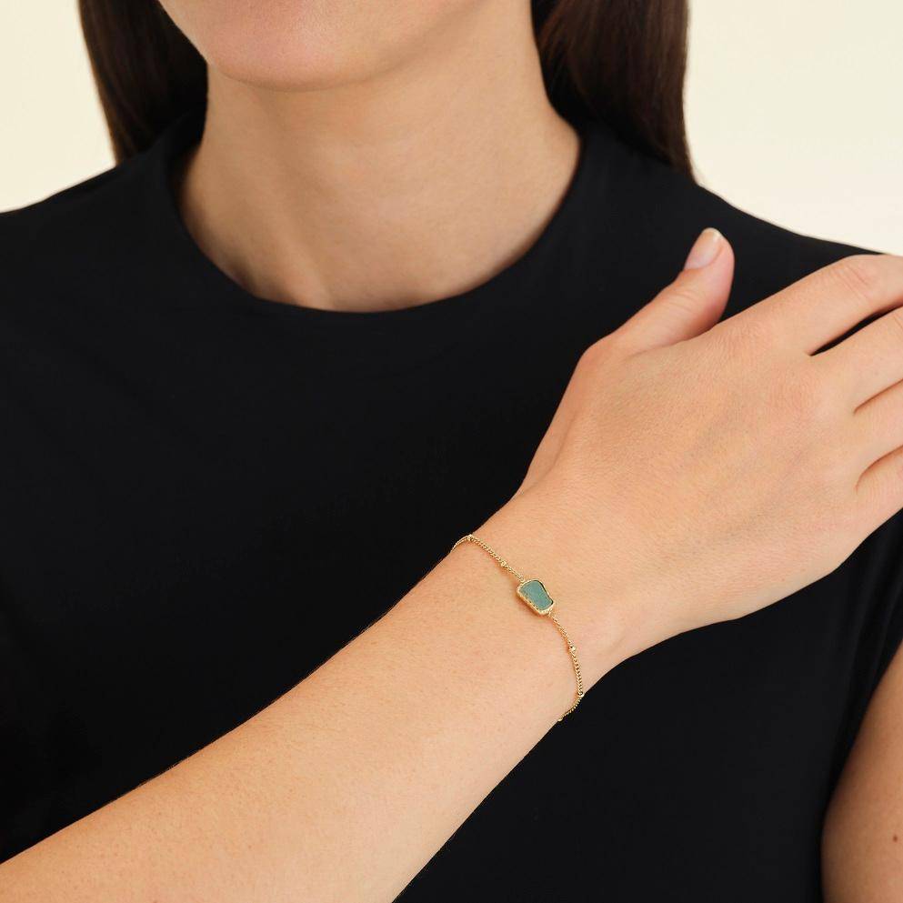 ROSEFIELD Armband Organic Gemstone Bracelet Jade Gold