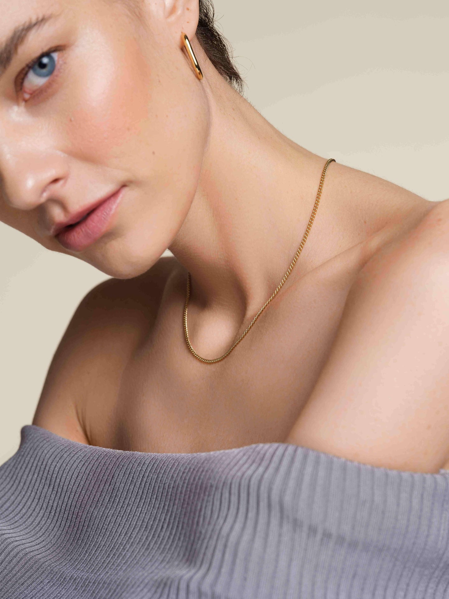 ROSEFIELD Halskette Flat Curb Necklace Gold