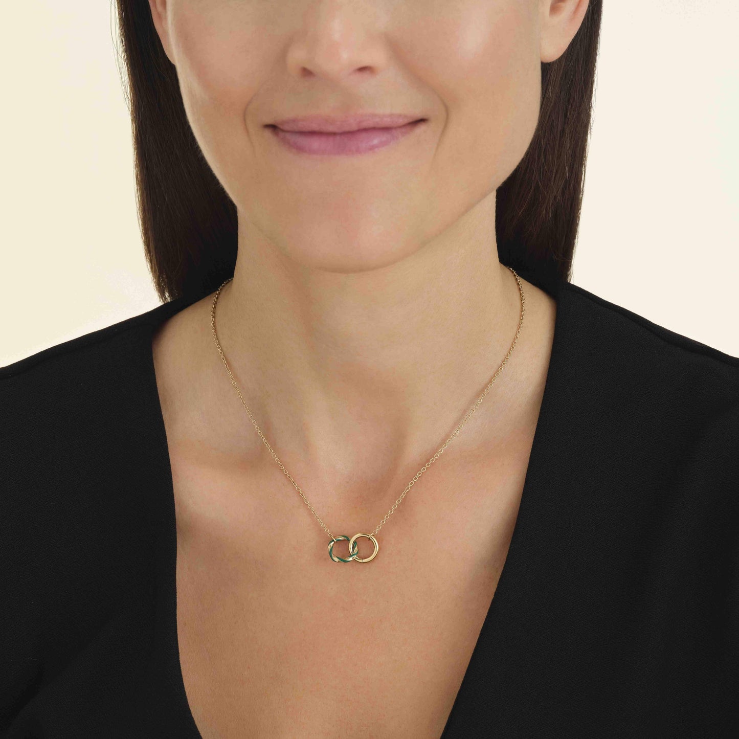 ROSEFIELD Necklace Emerald Duo Gold Stainless Steel JNEDG-J714