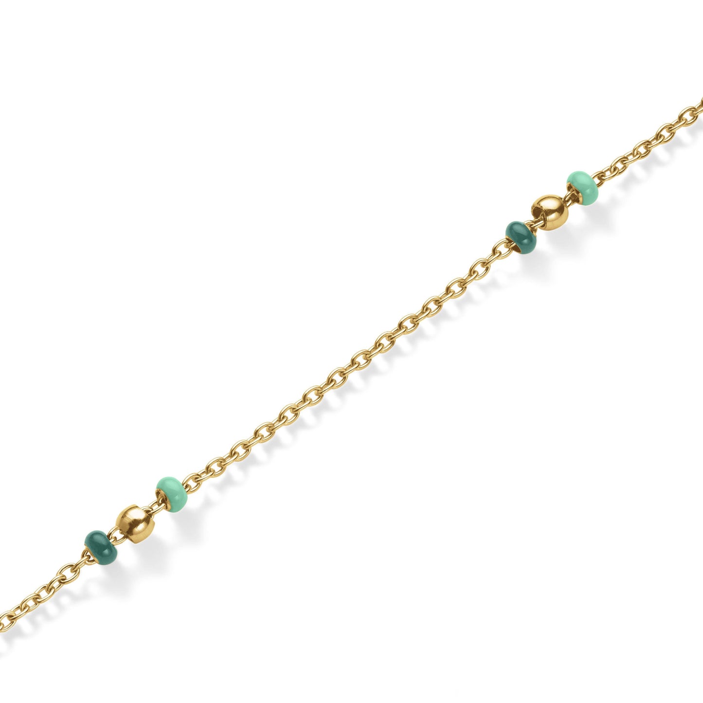 ROSEFIELD Halskette Emerald Dotted Gold Edelstahl