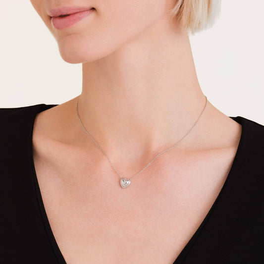 ROSEFIELD Halskette Mini Ridged Puffy Heart Necklace Silver Silver JNPHS-J1009