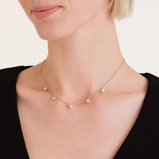 ROSEFIELD Halskette Row of Hearts Necklace Silver Silver JNRHS-J1006