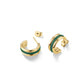 ROSEFIELD Ohrringe Emerald Triple Hoops Gold Edelstahl
