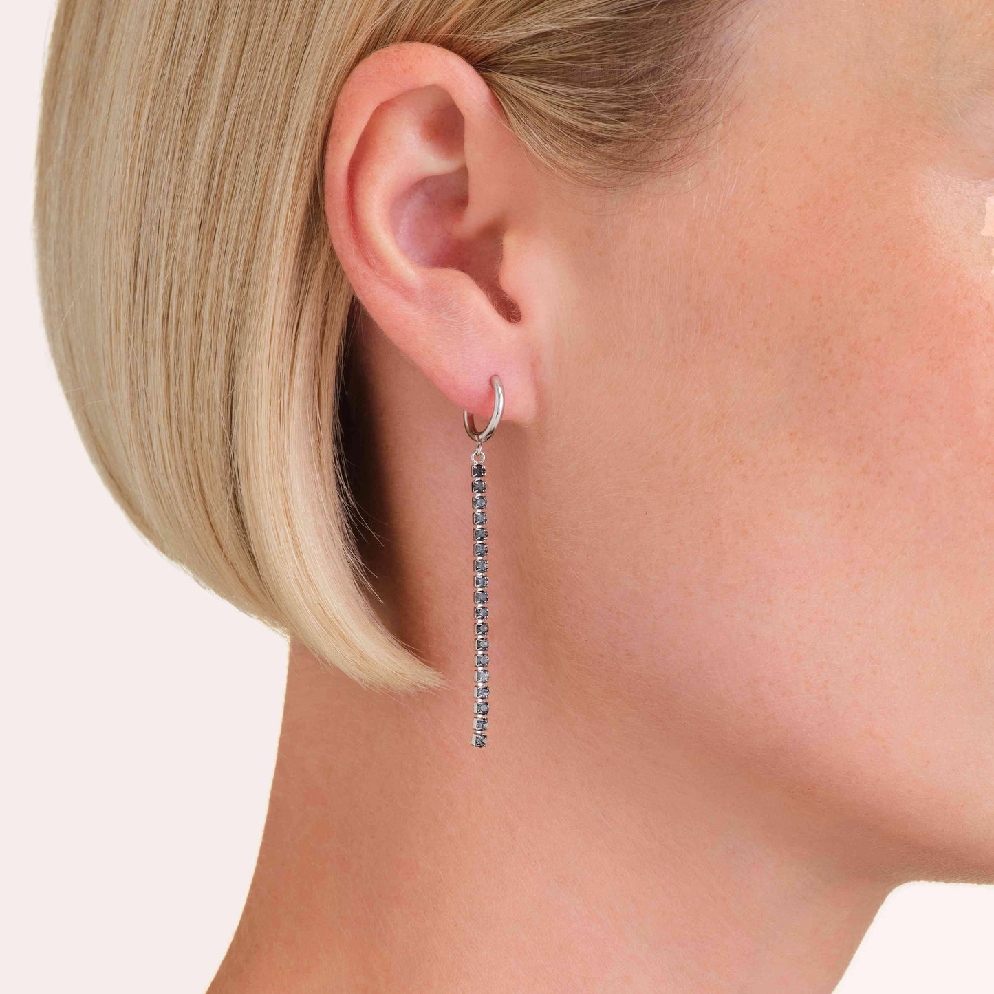 ROSEFIELD Ohrringe Tennis Graphite Silber JETGS-J927