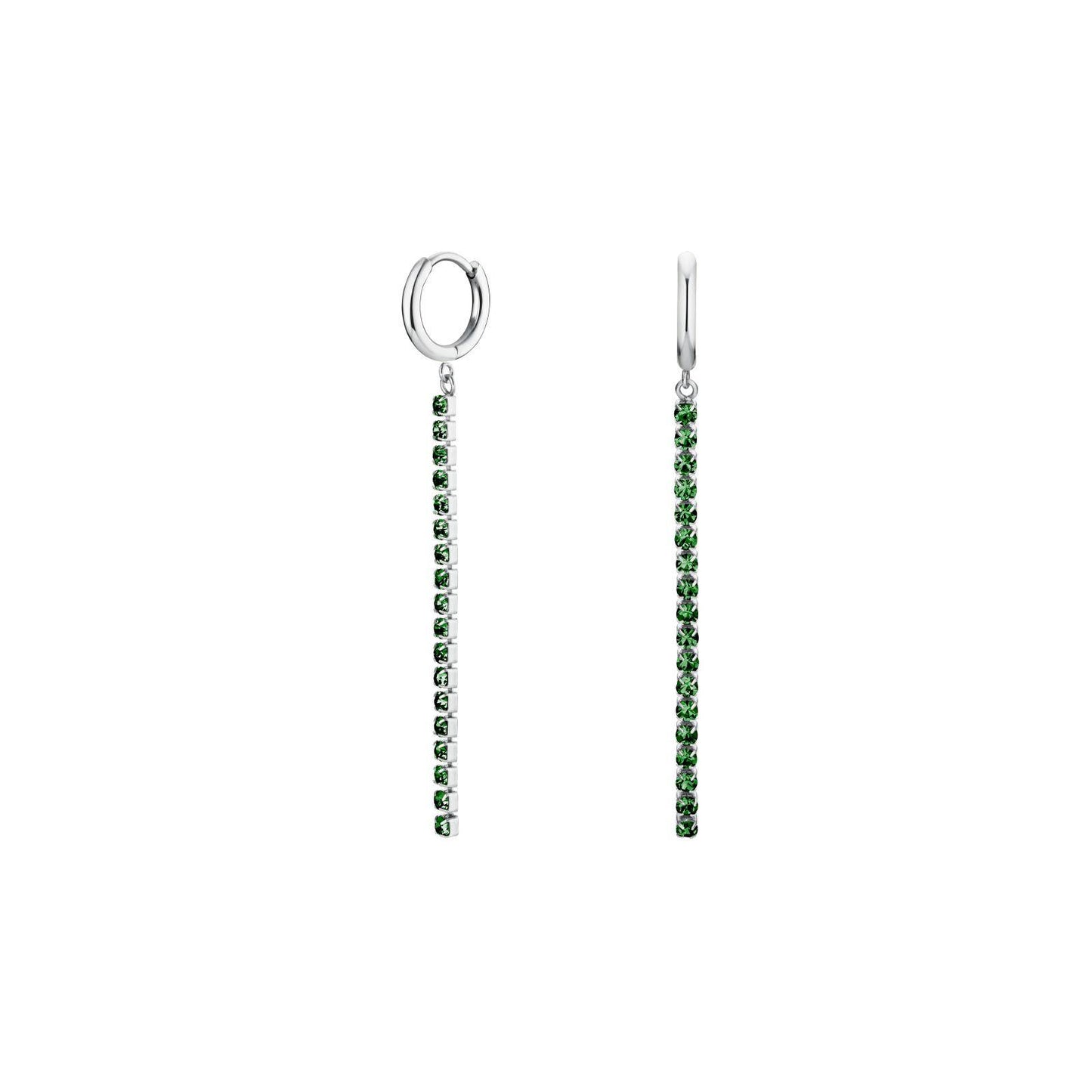 ROSEFIELD Ohrringe Tennis Grün Silber JETES-J926