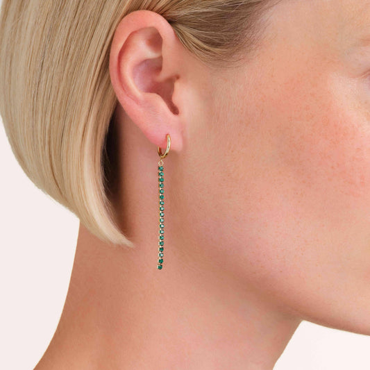 ROSEFIELD Ohrringe Tennis Grün Gold JETEG-J920