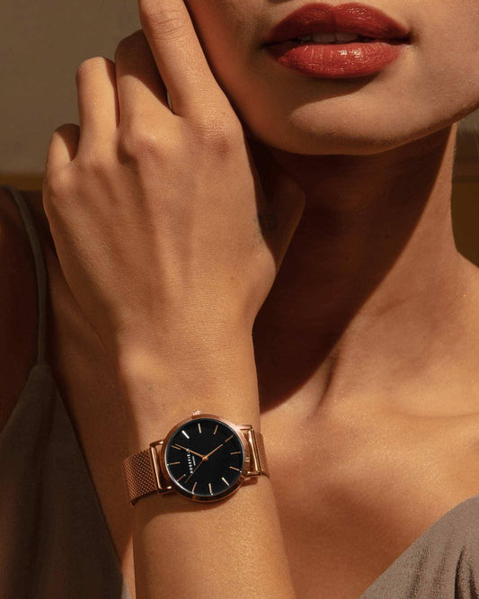 ROSEFIELD women's watch The Tribeca Black Rosegold TBR-T59