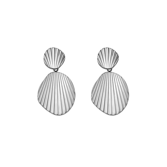 ROSEFIELD earrings double stud shell look silver JSSHES-J170