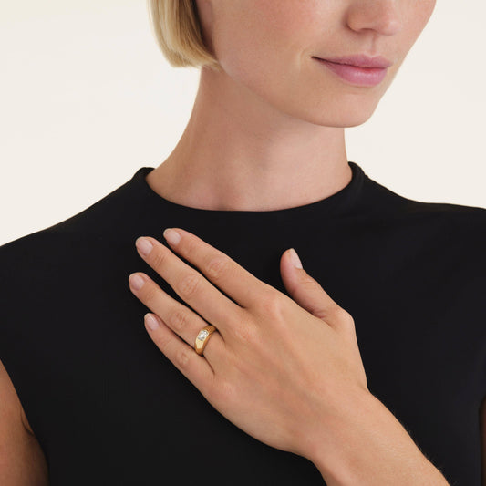 ROSEFIELD Damen Ring Massiv Stein Edelstahl