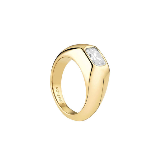 ROSEFIELD Damen Ring Massiv Stein Edelstahl