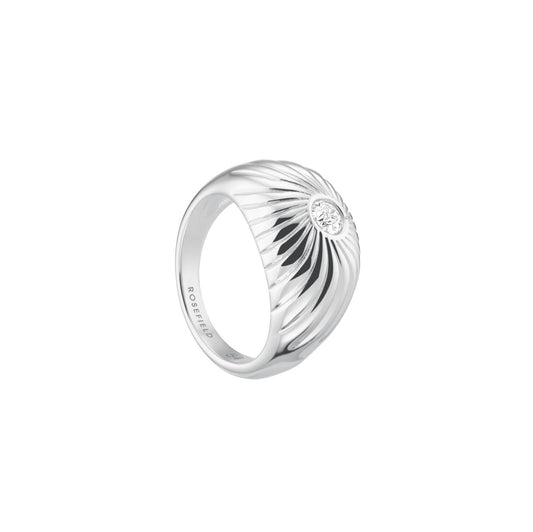 ROSEFIELD Ring Bold Solitary Texture Silber Größe 56