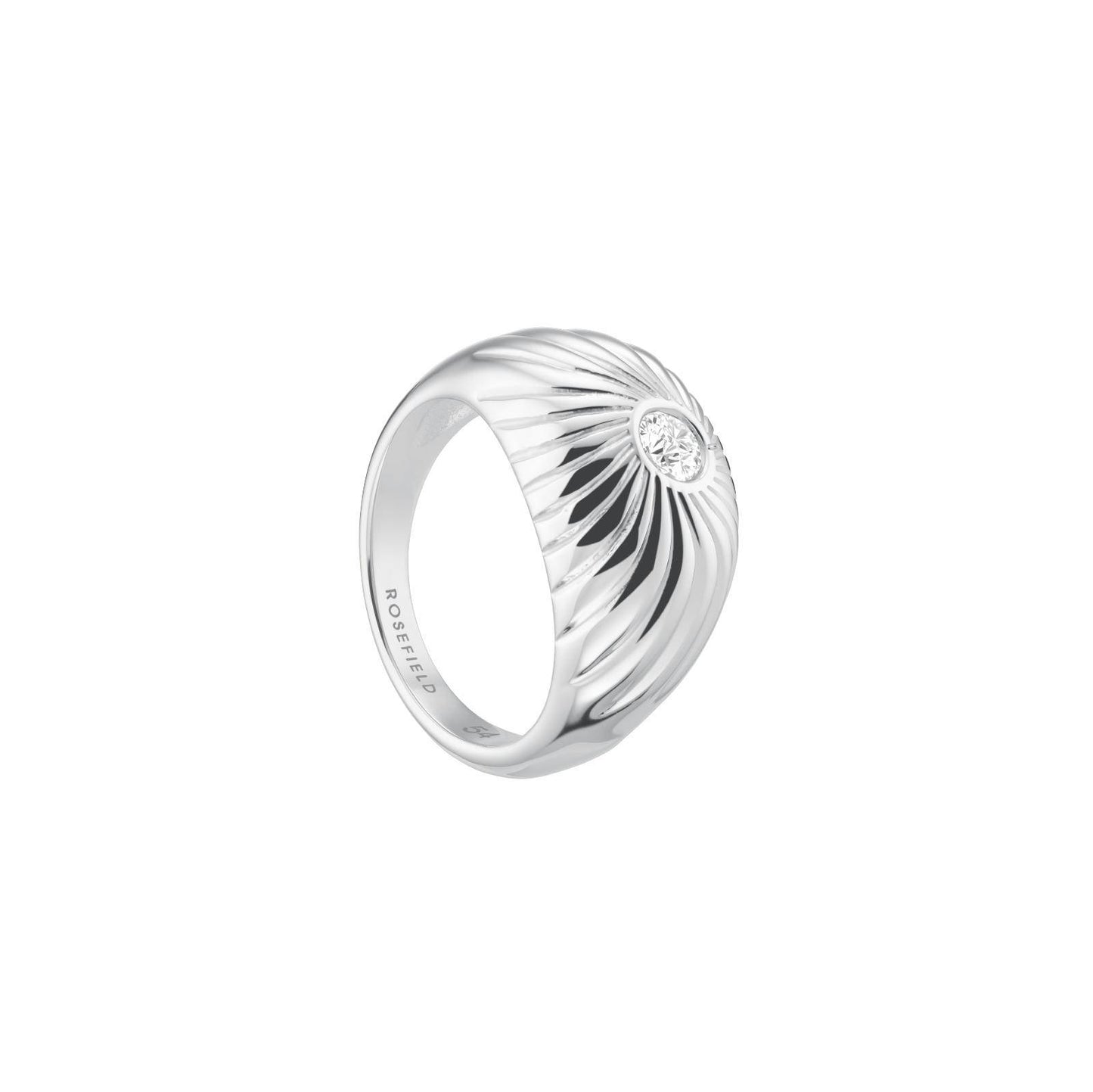 ROSEFIELD Ring Bold Solitary Texture Silber Größe 50