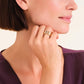 ROSEFIELD Damen Ring Fine Octagon Striped Gold Edelstahl