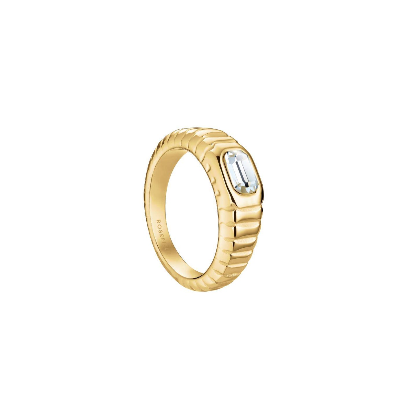 ROSEFIELD Ring Iconic Octagon Ridged Ring Größe 52 Gold JROR52G-J1141