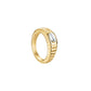 ROSEFIELD Ring Iconic Octagon Ridged Ring Größe 50 Gold JROR50G-J1140