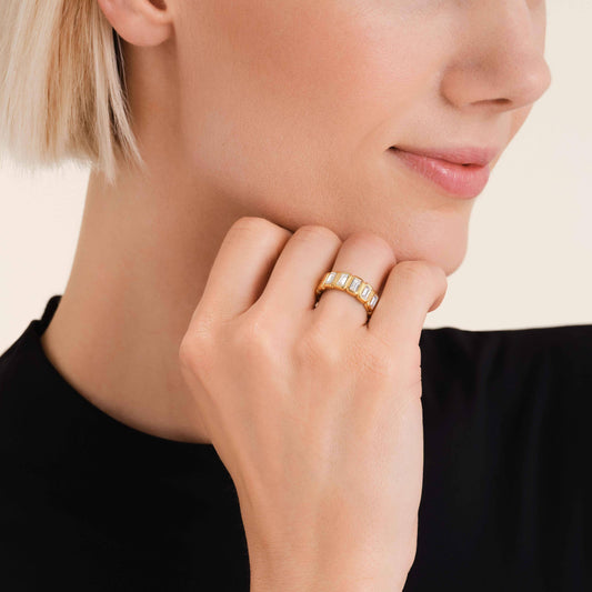ROSEFIELD Damen Ring Iconic Octagon Edelstahl