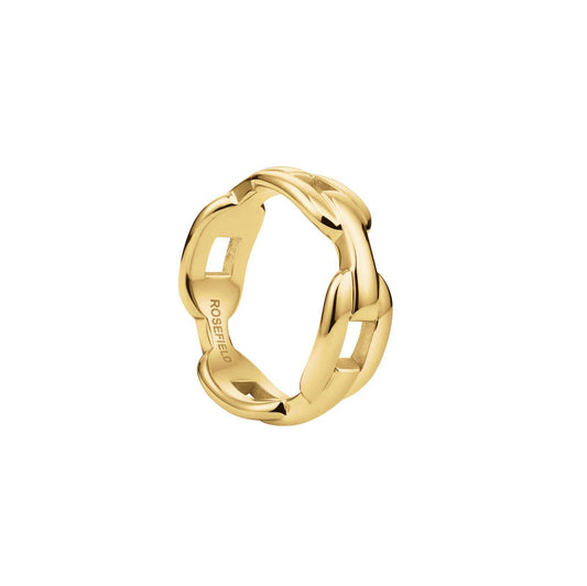 ROSEFIELD Damen Ring Kettenoptik Gold Edelstahl