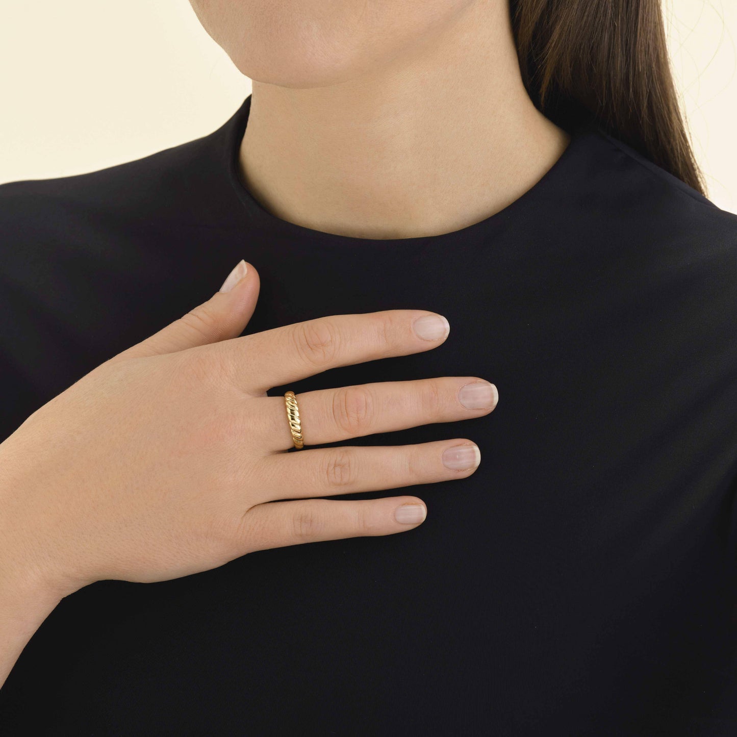 ROSEFIELD Ring Kordel Gold JRSC48G-J944