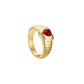 ROSEFIELD Ring Ridged Heart Ring Ruby Größe 56 Gold JRRH56G-J1001