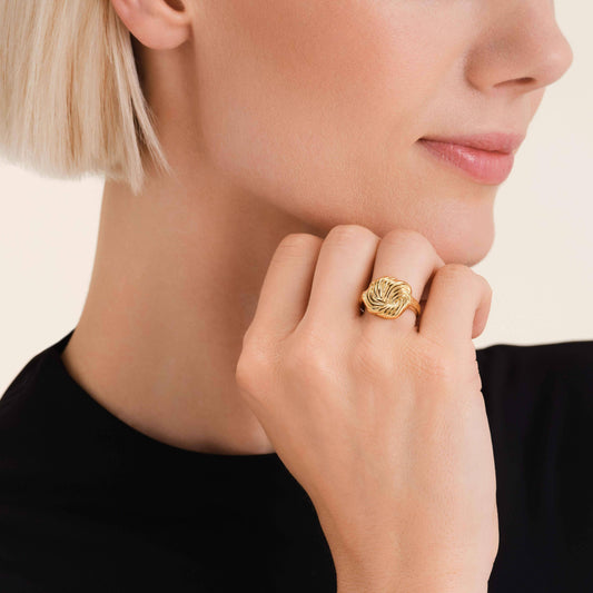 ROSEFIELD Ring Statement Knotted Ring Größe 50 Gold JRSK50G-J1069