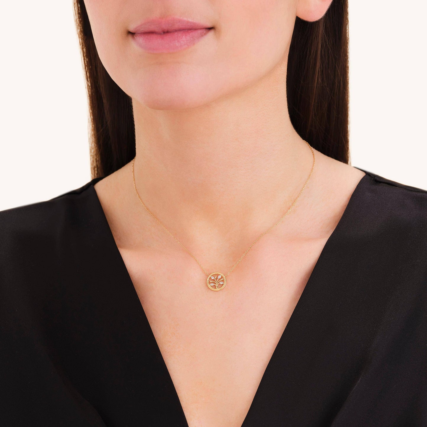 ROSEFIELD Damen Halskette Tree of Life Gold
