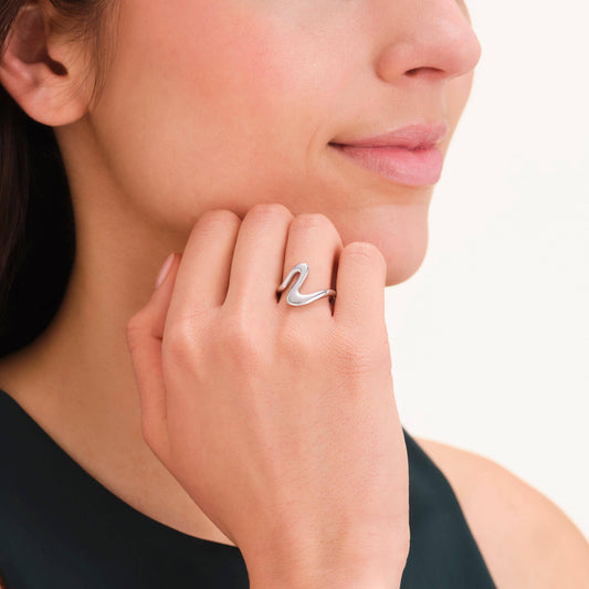ROSEFIELD Damen Ring Wave/Welle Gold Edelstahl