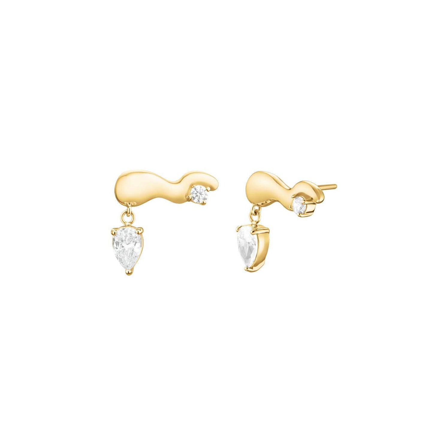 ROSEFIELD Damen Ohrstecker Mix Wave Gold