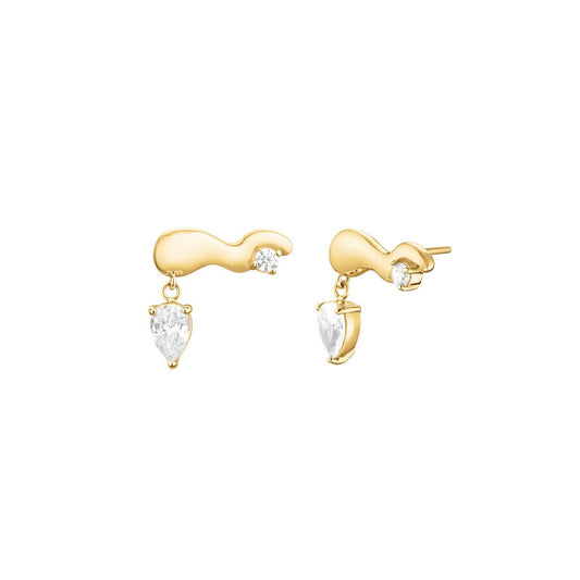 ROSEFIELD Damen Ohrstecker Mix Wave Gold
