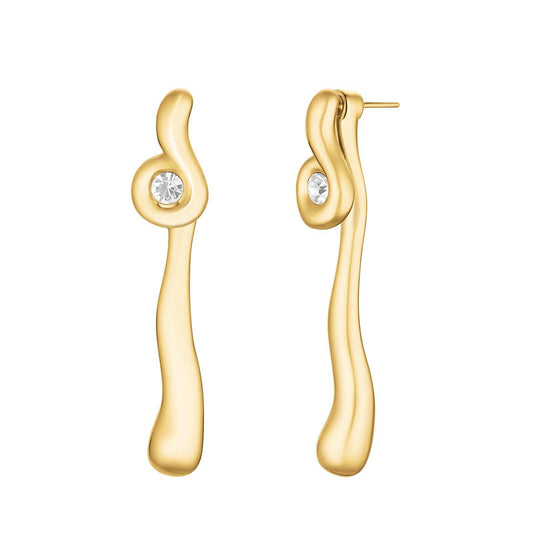 ROSEFIELD Damen Ohrstecker Long Wave Gold