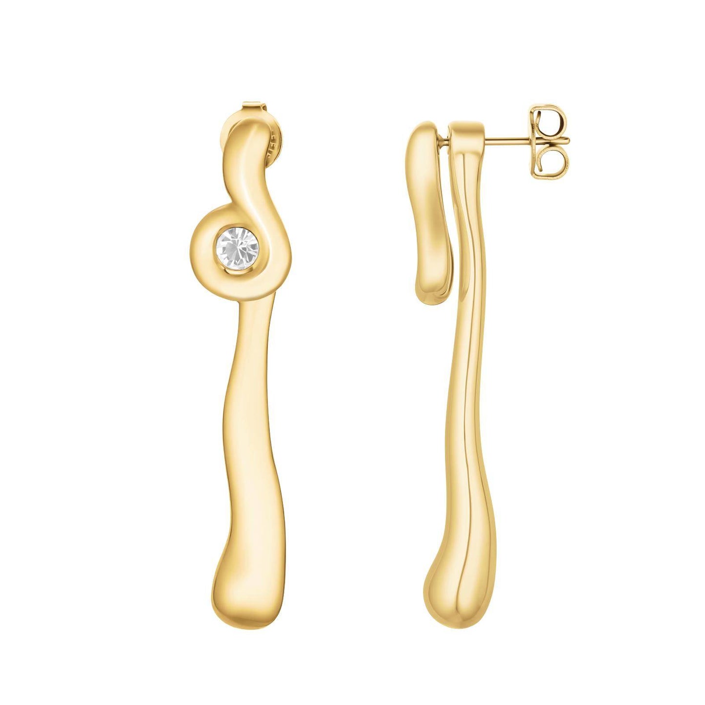 ROSEFIELD Damen Ohrstecker Long Wave Gold