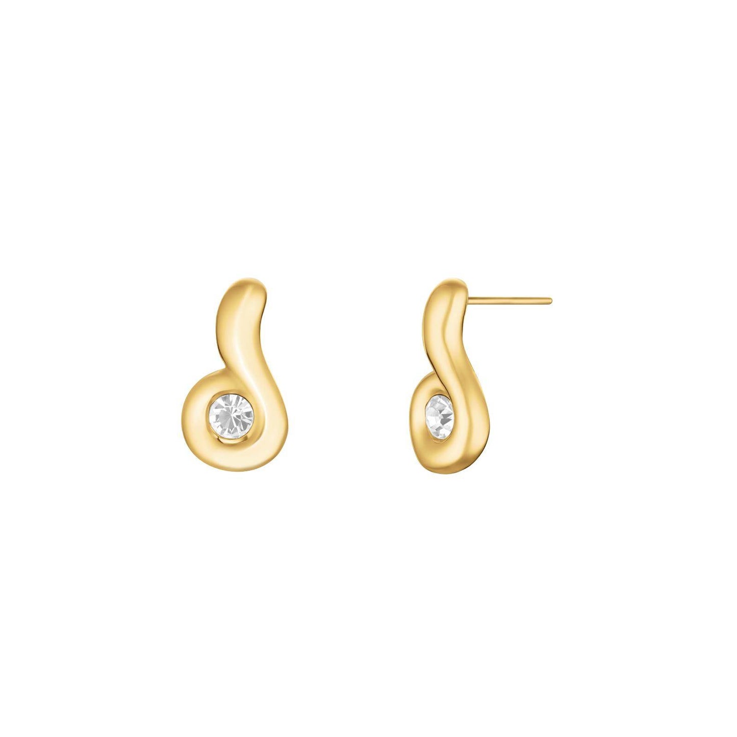 ROSEFIELD Damen Ohrstecker Long Wave Gold