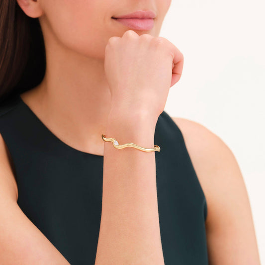 ROSEFIELD Damen Armreif Marquise Wave Gold