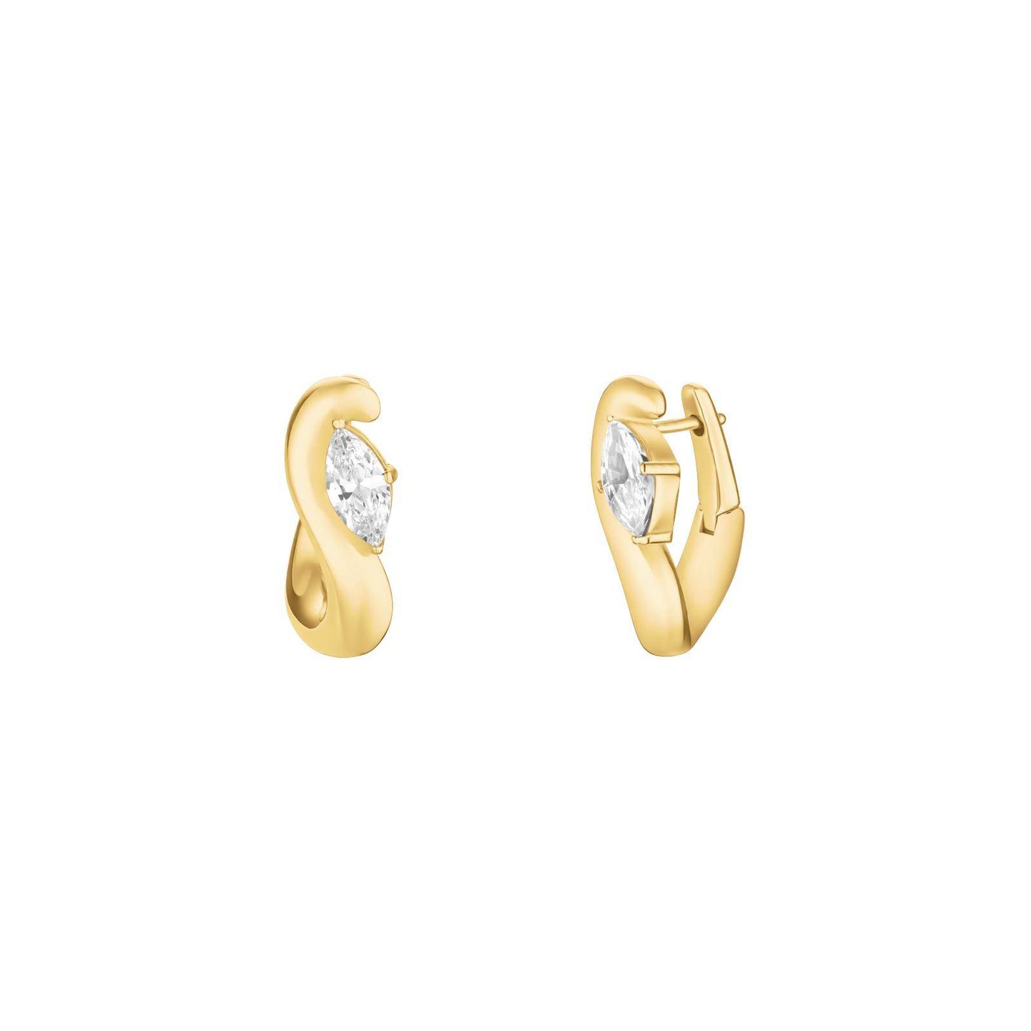 ROSEFIELD Damen Creolen Marquise Wave Gold